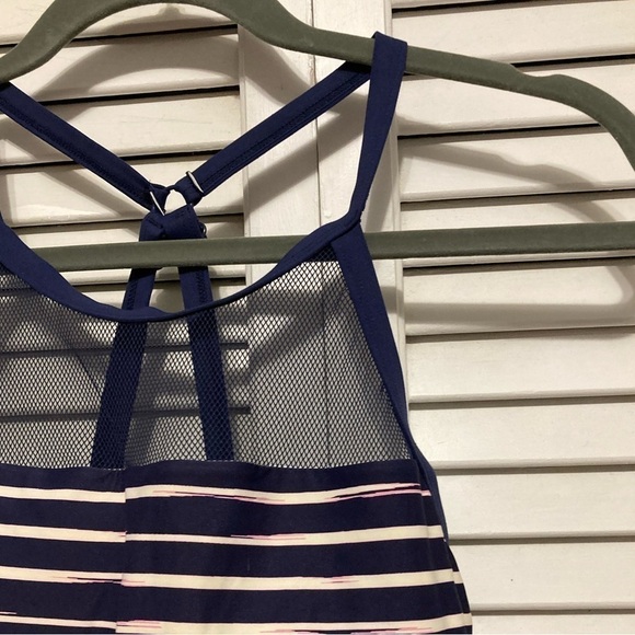 Beach House Blue And White Striped Halter Tankini Size 6 - Picture 3 of 9
